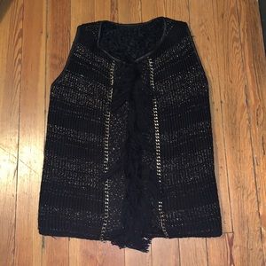 Jessica Simpson - black & silver reversible vest